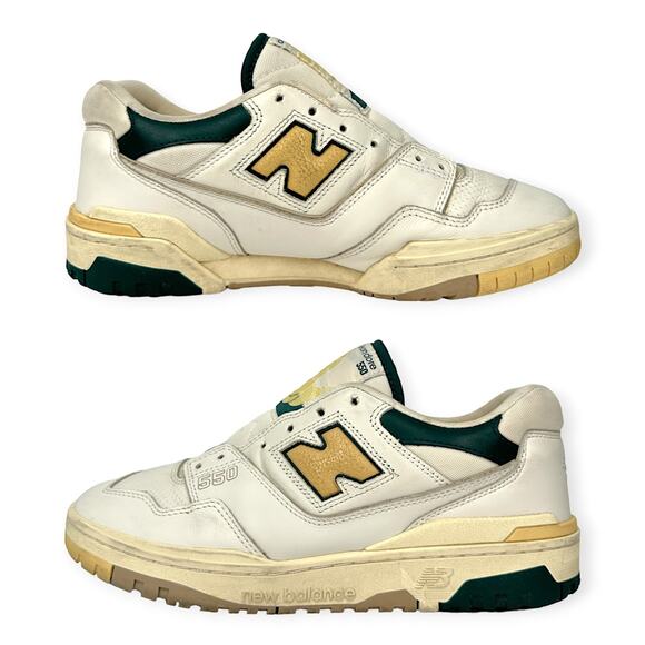 New Balance | M 9.5 / W 11 | NB 550 Aime Leon Dore White/Natural-Green BB550A2 main image 5